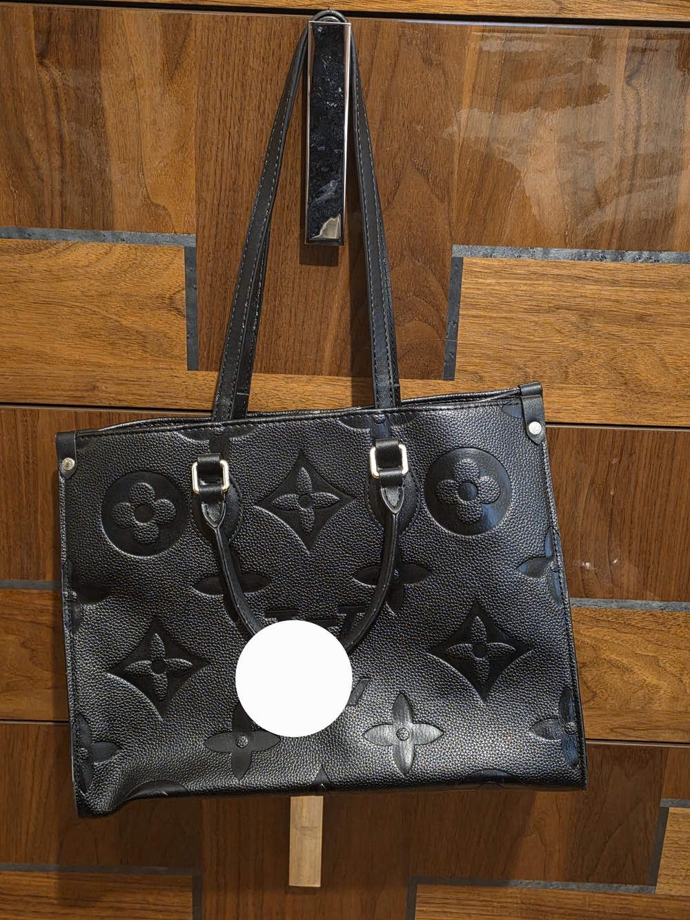 Black Embossed Tote Bag